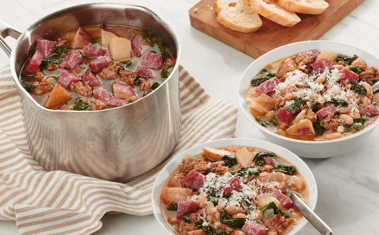 Italian salame bean soup